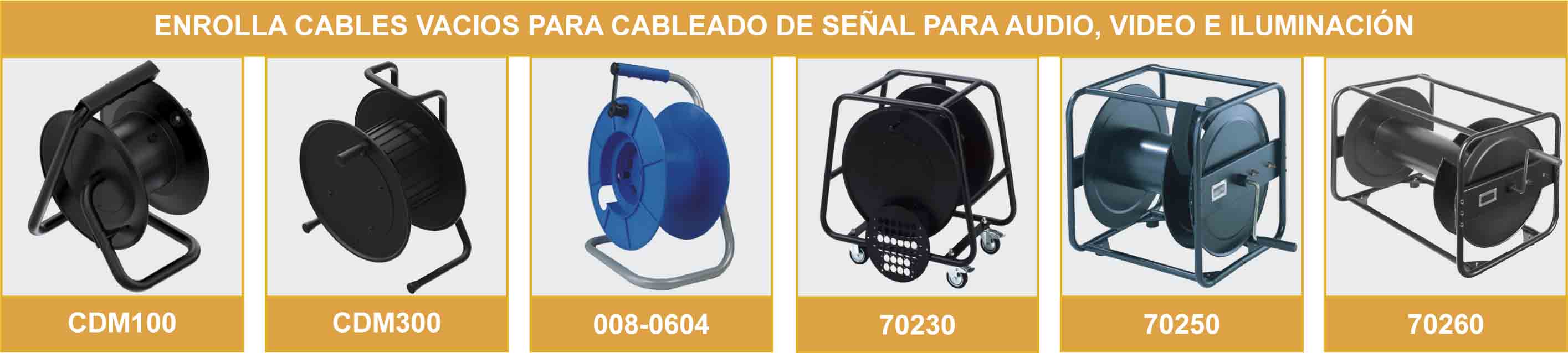 carretes para enrollar cables de escenario, carro cables escenario