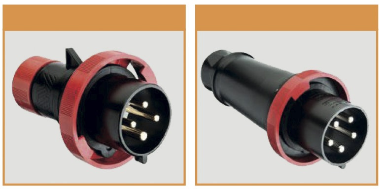 clavija macho color negro 16a, 32A, 63A y 125A